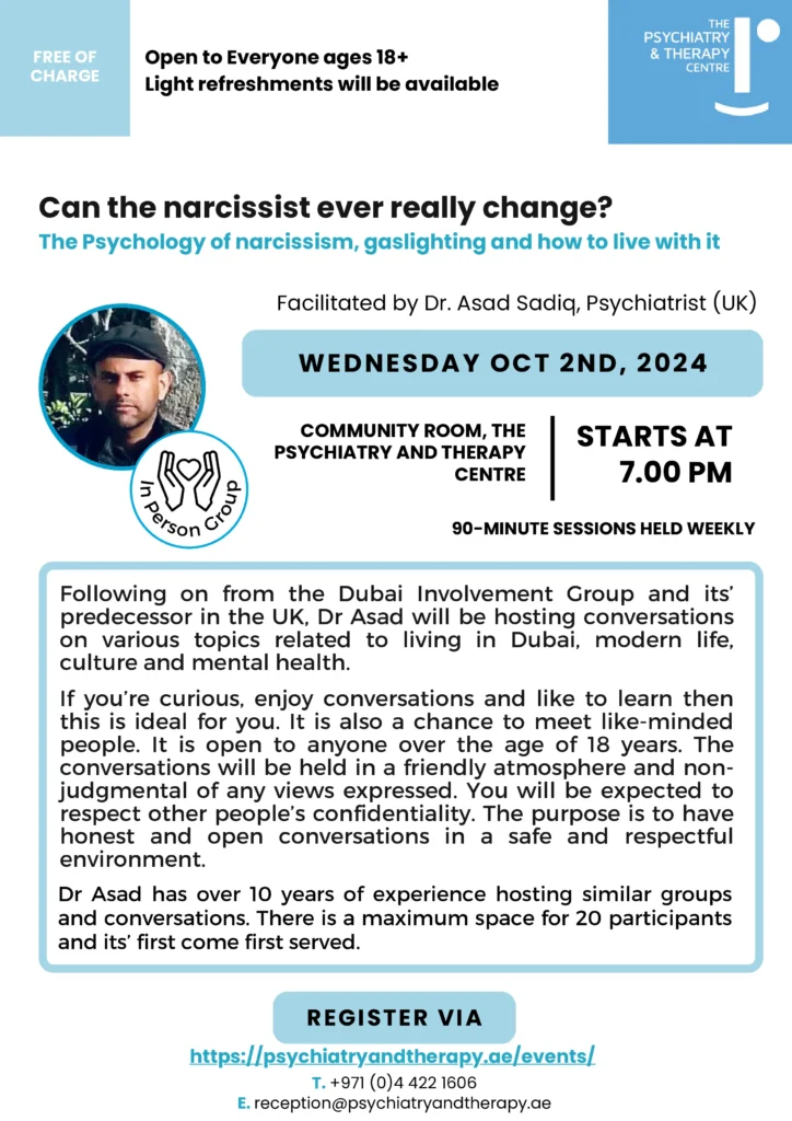 Flyer explaining the details of the event taking place on 2nd Oct 2024. Topic of discussion surrounds mental health