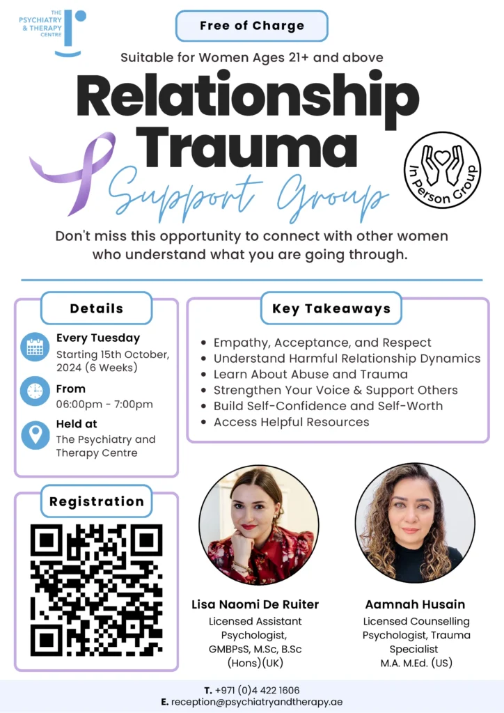 poster for weekly workshop - Relationship Trauma