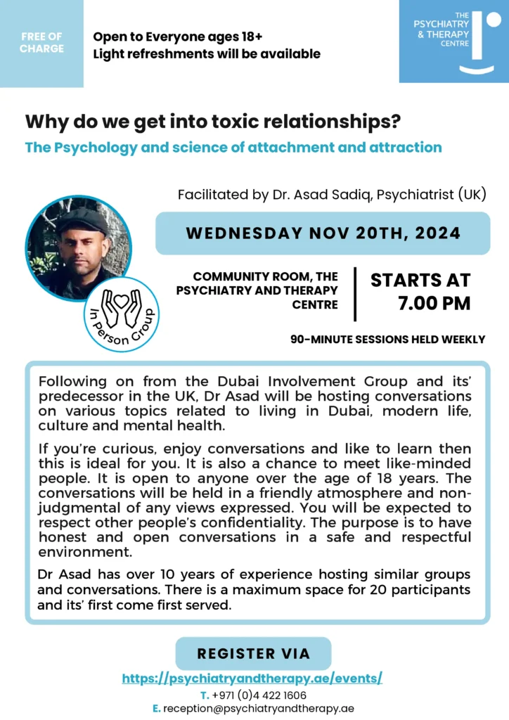 A flyer explaining the details of the event taking place on 20th Nov 2024. Topic of discussion surrounds mental health